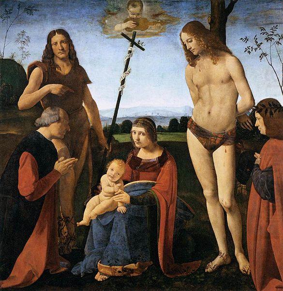 Virgin and Child with Sts John the Baptist and Sebastian, Giovanni Antonio Boltraffio